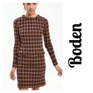 Boden Mod Sixties Style Houndstooth Checked Dress Sz 12 R
